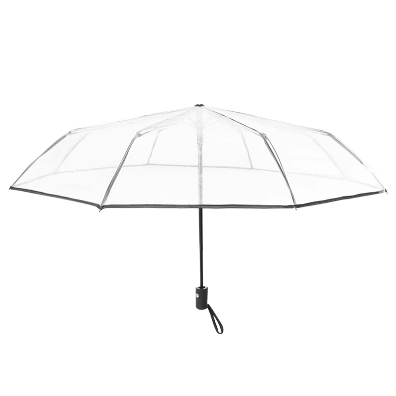 Promotion! Transparent Umbrella Automatic Umbrella Rain Women Men Sun Rain Auto Umbrella Compact Folding Windproof Style Clear U