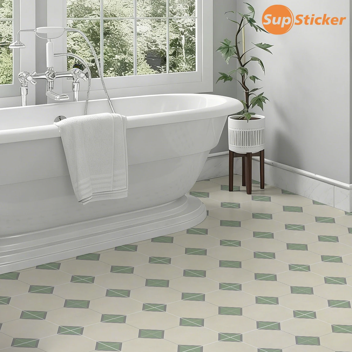 Beige Geometric Floral Tile St - огляд і ціна Commercial Kitchen Tiles