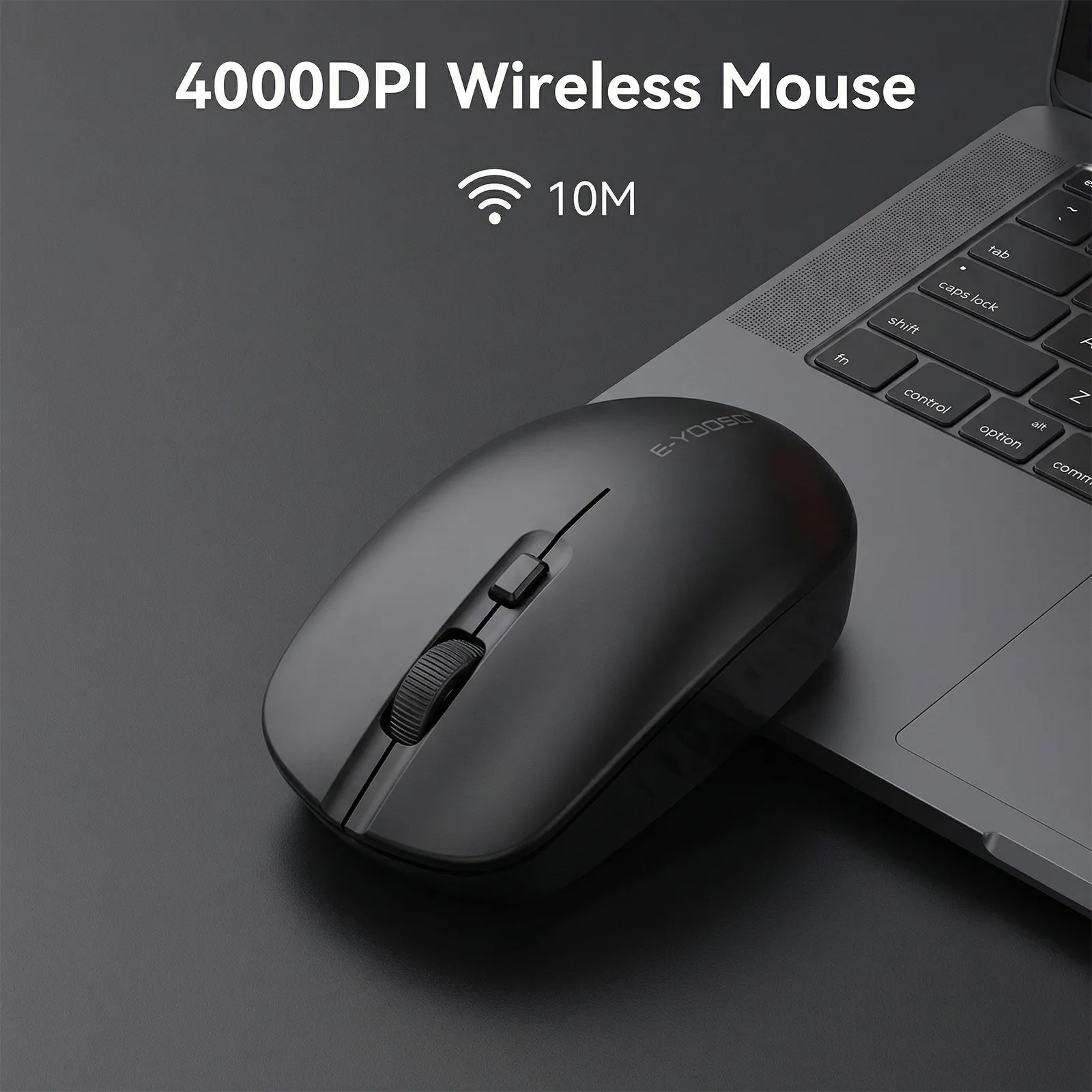 E-YOOSO E-3010 Wireless Mouse 4000DPI Adjustable 10M Wireless Range Ergonomic Portable Lightweight Office Mice For Laptop PC
