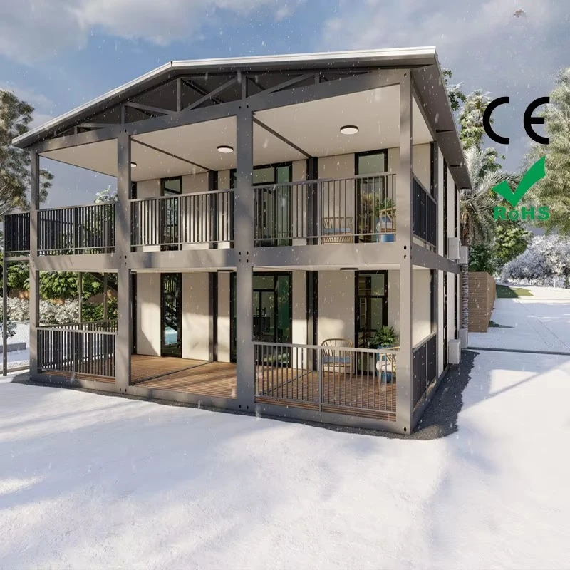 2 Story Tiny Home Structure Steel House Australia Prefabricated Expandable Container House Detachable Steel Container Frame Sale