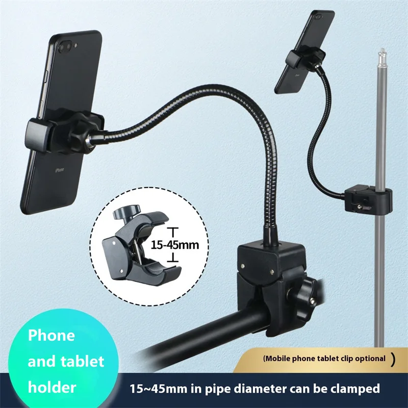 Metal Hose Mobile Phone Stand whit Super Clamp Lazy Bedside for iPad Tablet Holder Desktop Cantilever Support Bracket