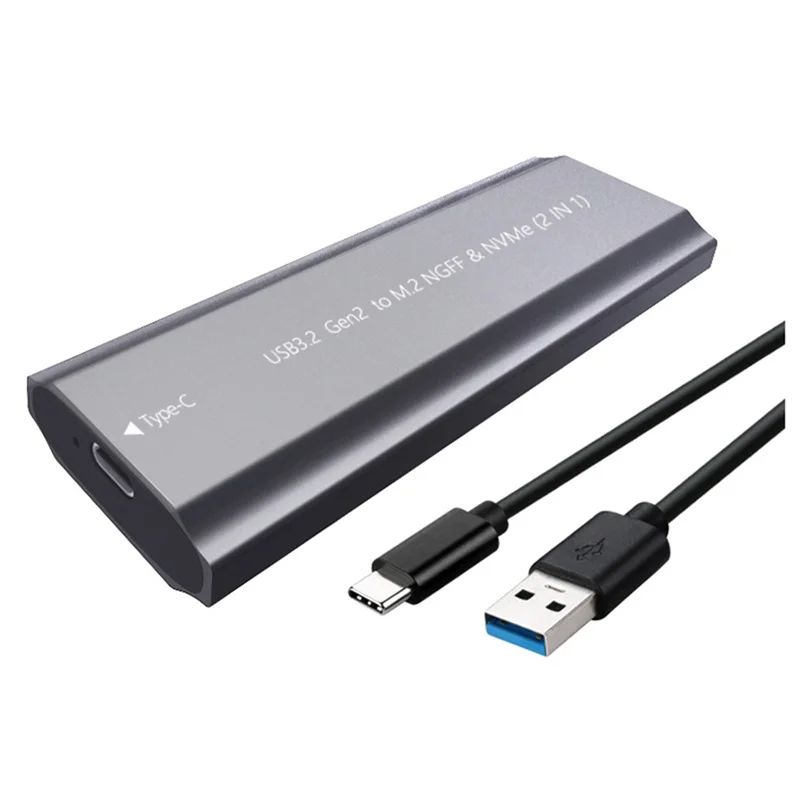 

Верхний портативный корпус внешнего привода для 2230/2242/2260/2280 M2 NVME NGFF SATA SSD-корпусов USB 3.2 B