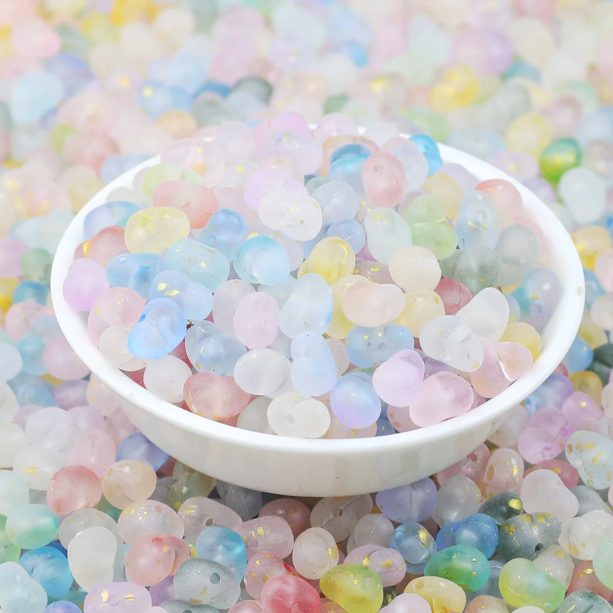 100/200/400pcs 9mm Acrylic Irregular Shape Powder Filled Loose Spacer Beads For Jewelry Making Diy Bracelet Necklace Accessories