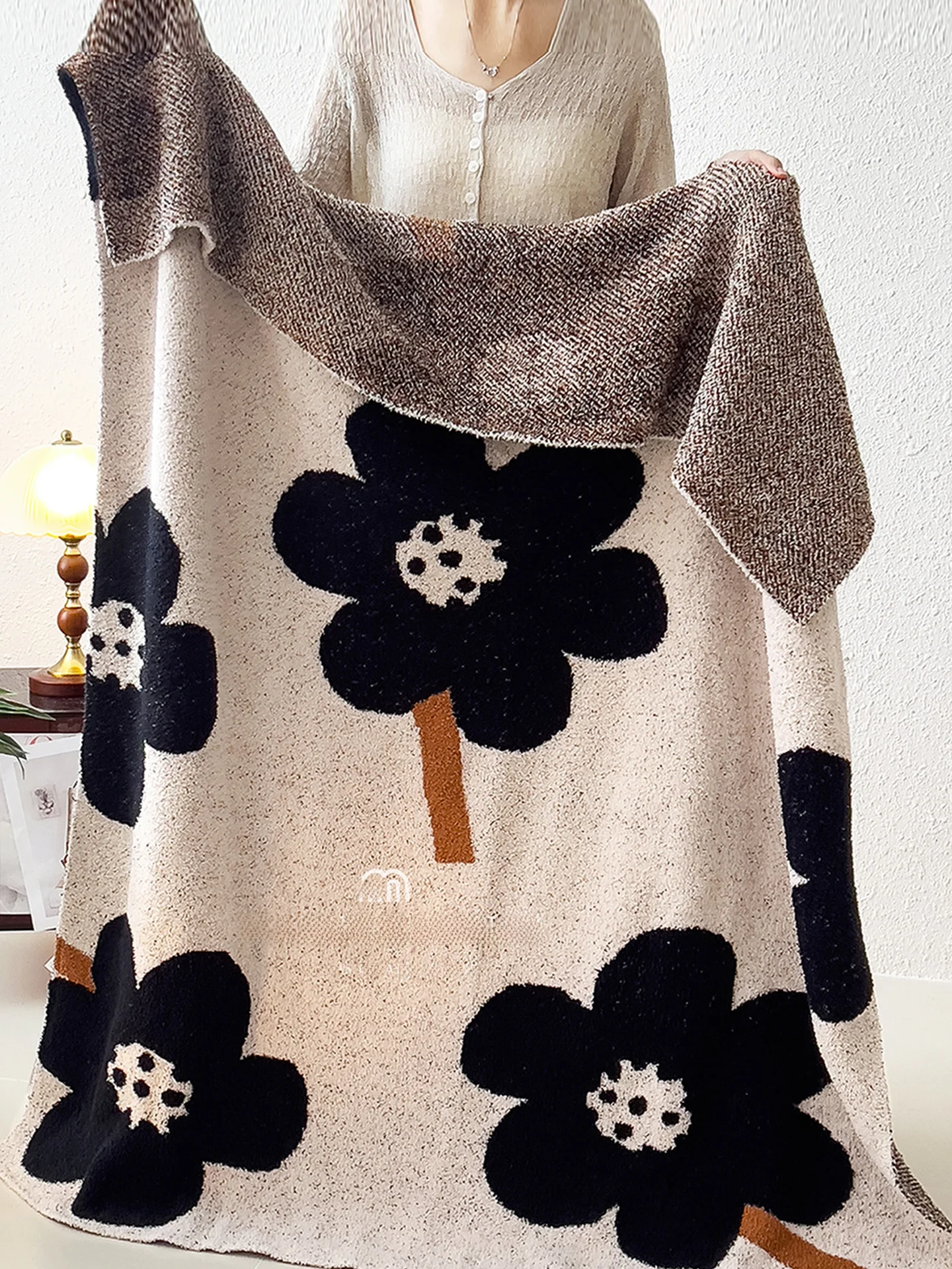 

Вязаный плед Nordic Sle A-Class из флиса для дневного сна, для дивана, гостиной, всесезонный, универсальный, теплый, высококачественный