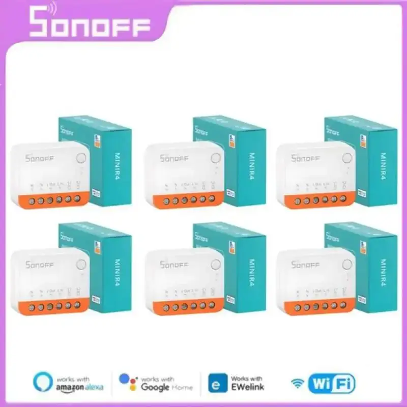 

Смарт-выключатель SONOFF MINIR4 с поддержкой Wi-Fi, 10 А