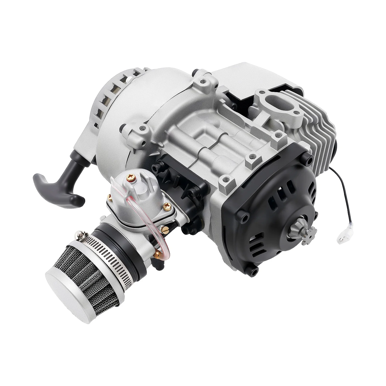 49cc 2-Takt-Einzylindermotor, luftgekühlt, elektronische Zündung, für 49cc Mini-Motorrad, als Ersatzmotor geeignet. – Detail 14