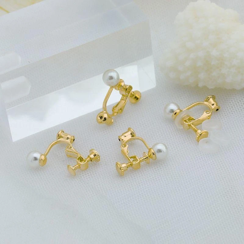 A52E DIY handgefertigte Clip-on-Ohrring-Konverter, Schraub-Ohrclip-Konverter, verwandeln Sie Ohrstecker mit silberner Nadel in – Detail 1
