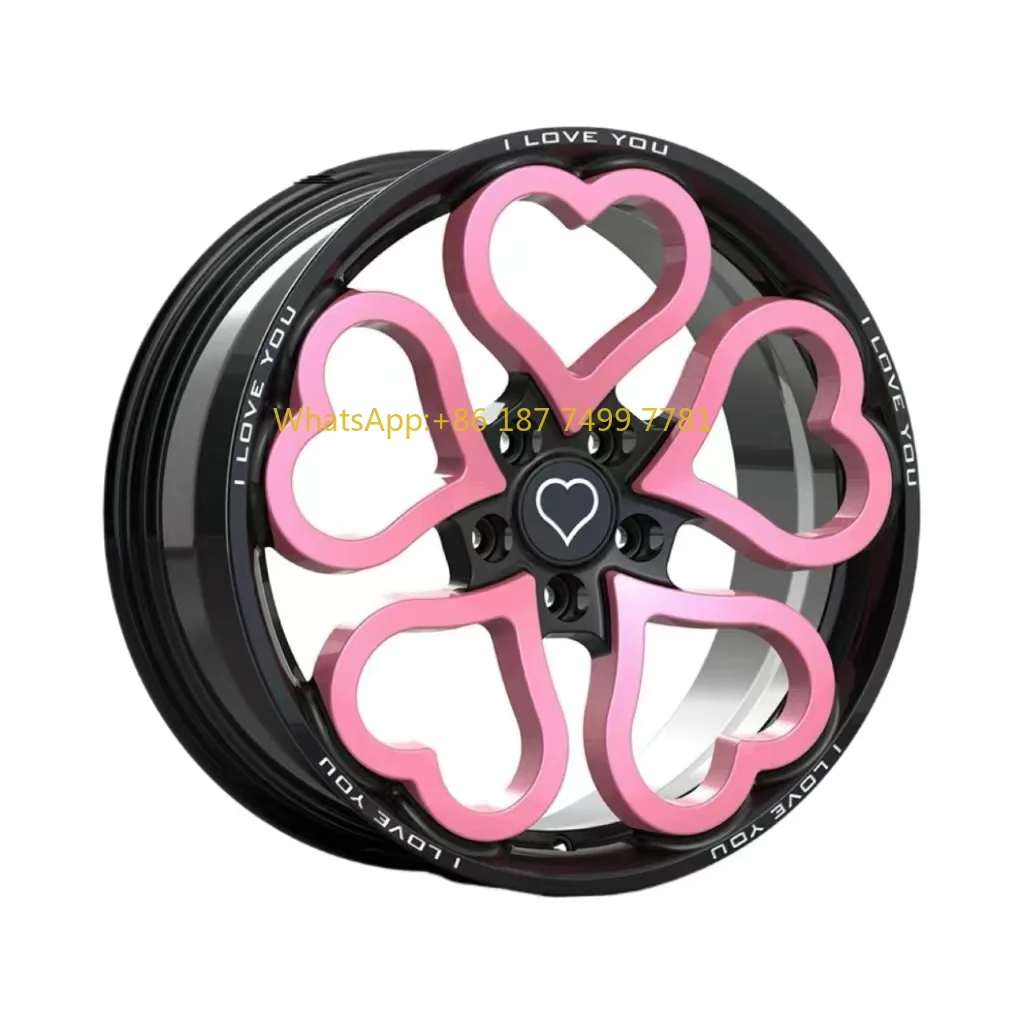 

SYAC R18-22 Heart Rims Gloss Black With Pink Wheels Monoblock Forged Aluminum Alloy Girls Wheels