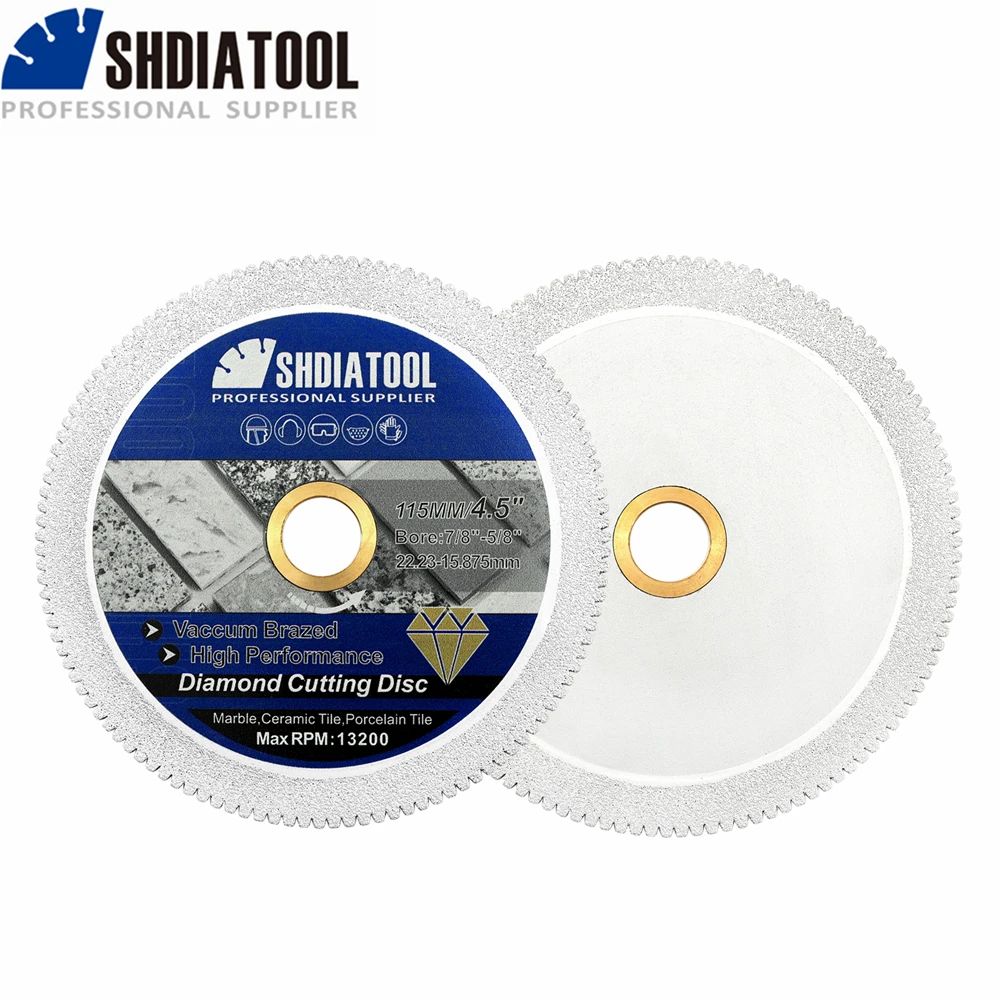 SHDIATOOL 4.5inch Diamond Cutting Blade Dia115mm Marble Granite Quartz Dry Cut Disc Angle Grinder Masonry Saw Cutter Plate