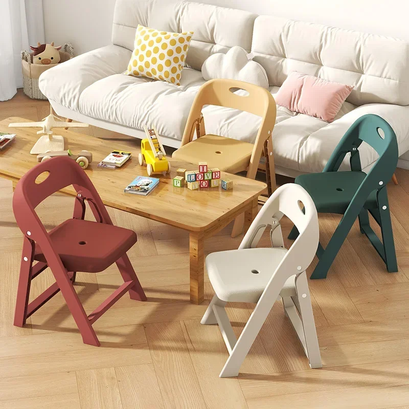 

PP Plastic Folding Ottoman Kids, Thickened Plastic Backrest Stool, Bathroom Shower Bench, Living Room Home Use Small Chair