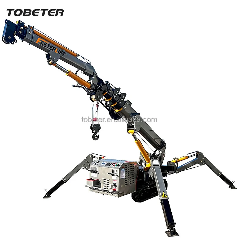 Tobeter Mini Hydraulic Mobile Spider Crane 16m-40m Multi-Power (Electric//Diesel) Easy Maintenance