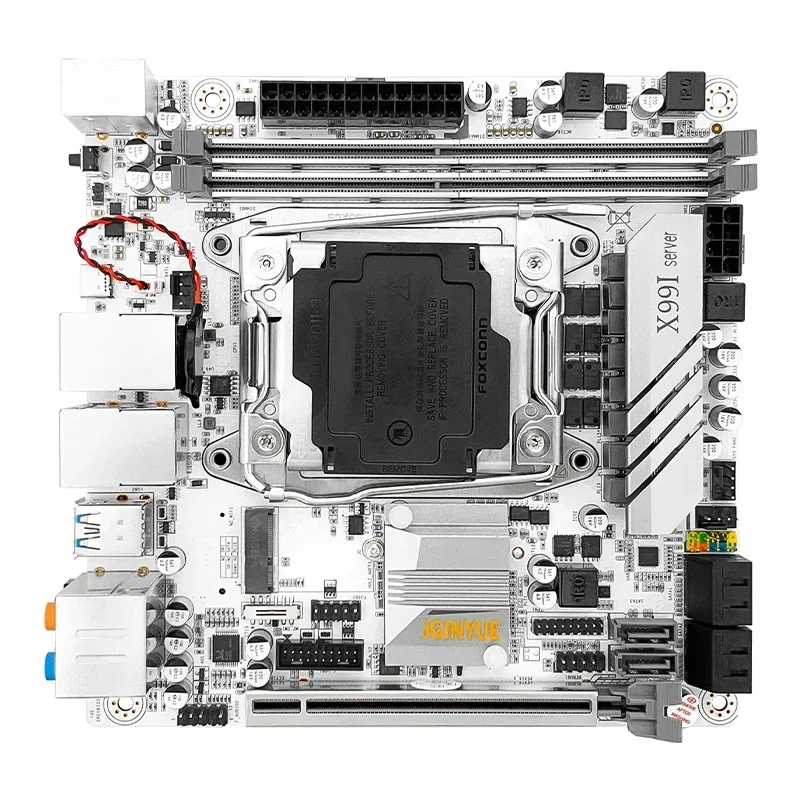 X99 Itx Server Motherboard Set Processor LGA 2011-3 With E5 2696V3 With 2*32GB=64GB DDR4 ECC RAM 2*2.5G Network Card