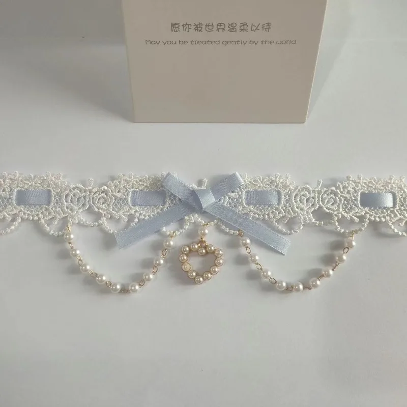 ロリータパールラブマカロンキャンディーカラーの首輪女性のための甘いネックレスロリータオリジナル手作りアクセサリーギフト女性のための