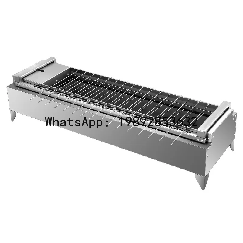 

Automatic rotating charcoal grill powered by power bank, flip-over camping charcoal grill, skewer machine stove