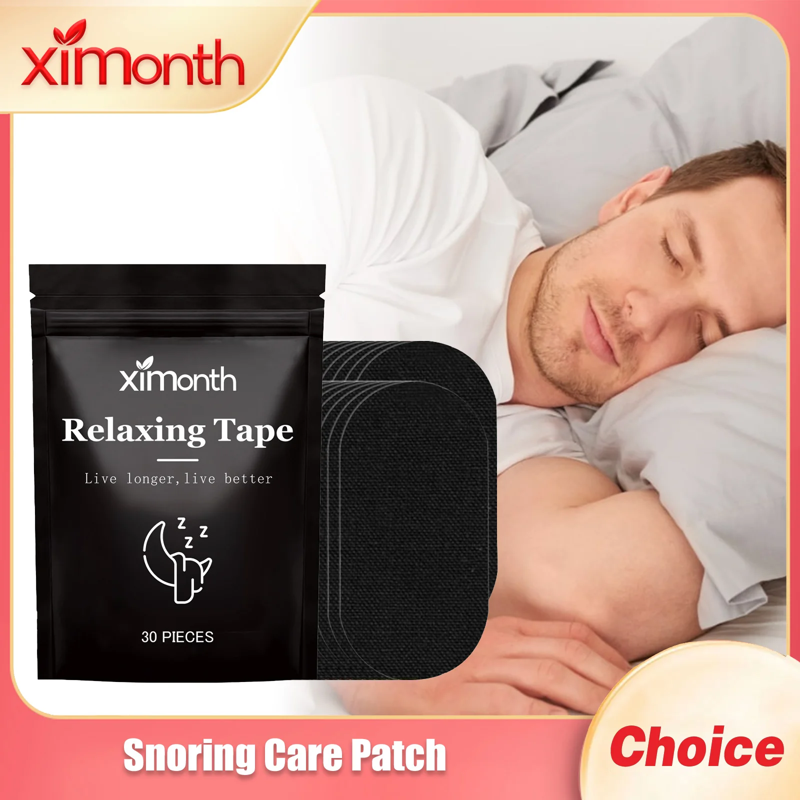

XIMONTH Anti Snore Patch Improve Sleep Quality Assisted Breathing Enhance Breath Ability Reducing Snoring Black Color Stickers