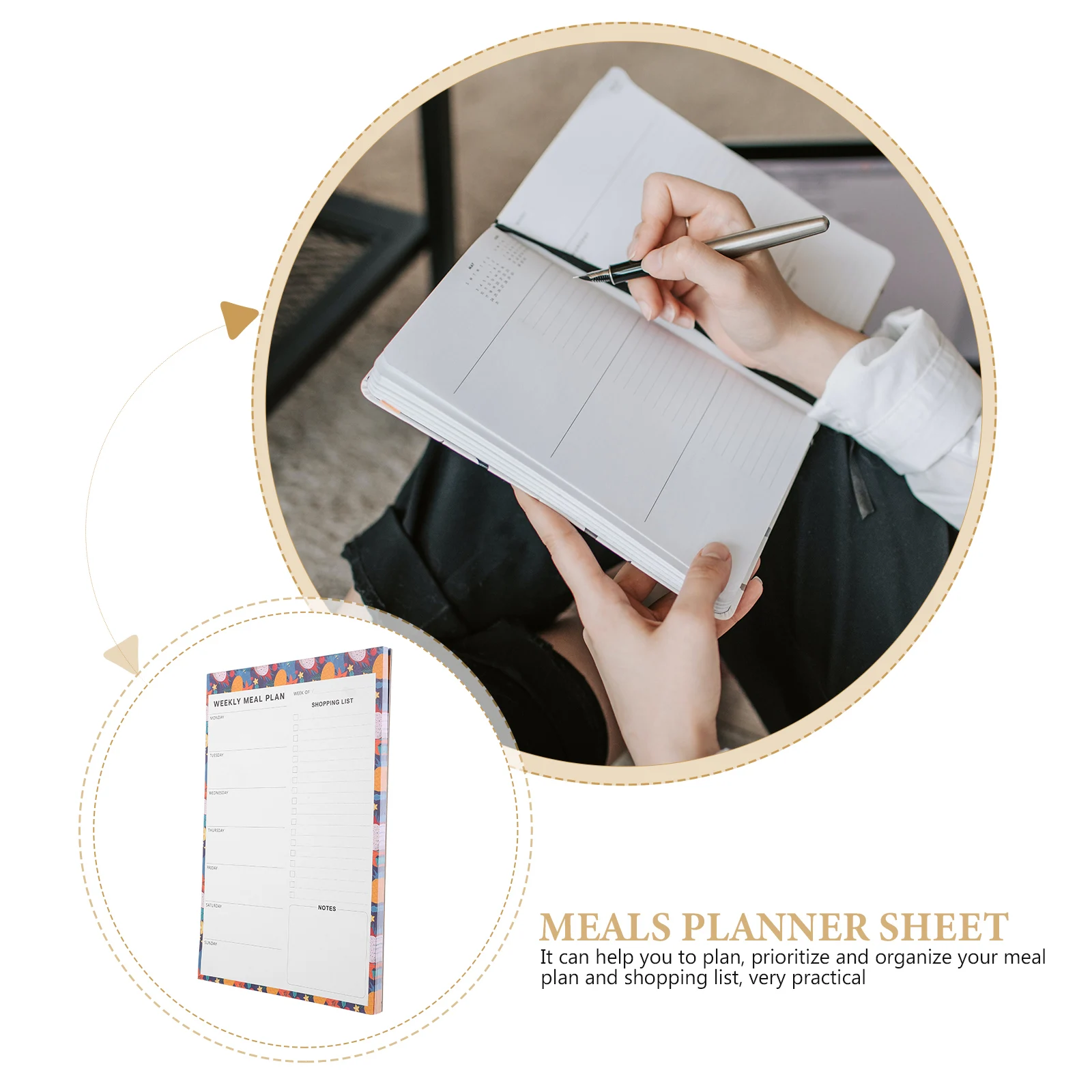 

60 Pcs Tear Off Meal Planning Sheet Magnetic Grocery List For Healthy Eating