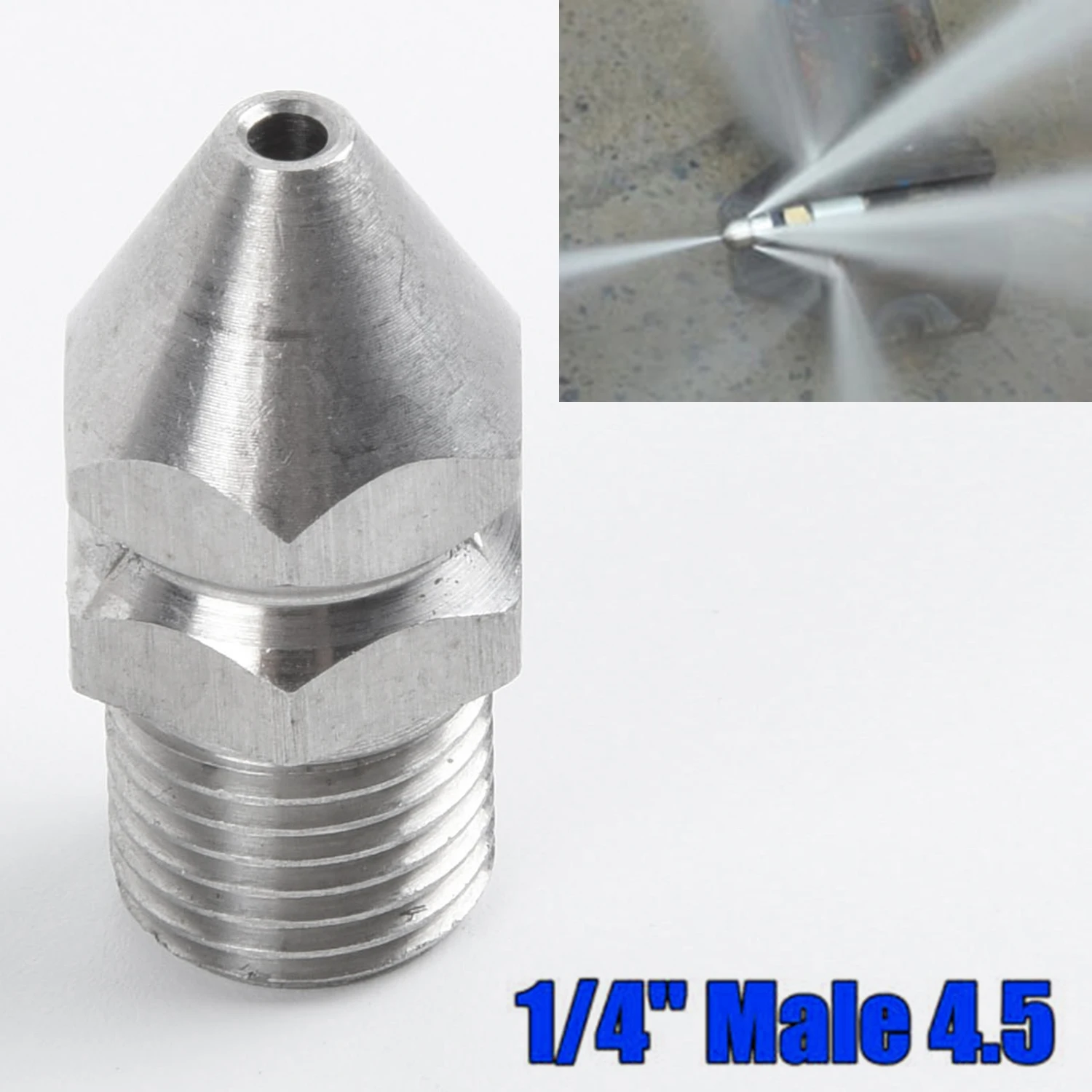 Pipe Silver Pressure Washer Nozzle 1/4'' Pressure Washer Drain Sewer Cleaning Spray Jetter hot sale stylish useful