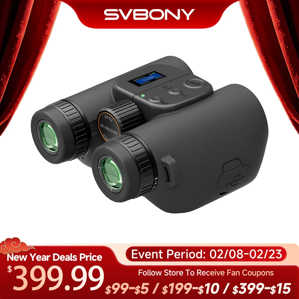 

Бинокль Svbony SA208 8x42 ED со встроенным ЖК-дисплеем, призмой Bak4, FMC-покрытием и широким углом обзора для наблюдения за птицами