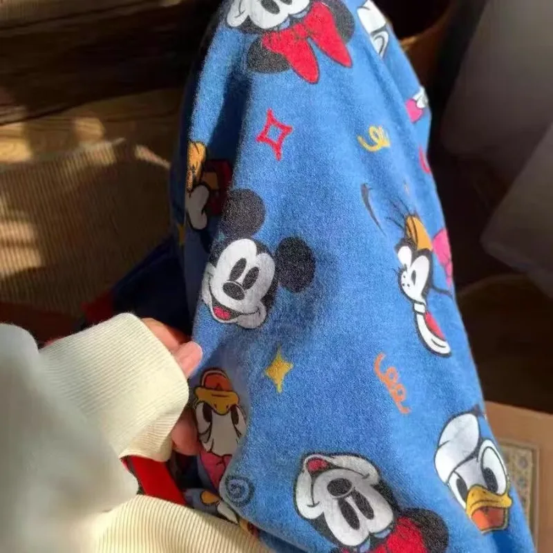 เกาหลีสไตล์ Oversize กางเกงผู้หญิงฤดูใบไม้ผลิใหม่ฤดูใบไม้ร่วงน่ารักการ์ตูน Mickey พิมพ์หลวมสบายๆ Y2k กางเกงเสื้อผ้าผู้หญิง 2025