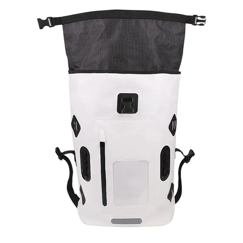 Waterproof Bag For Kayaking 30L Men Waterproof Dry Backpack PVC Breathable Shoulder Strap Bag Dry And Wet Separation Easy Access