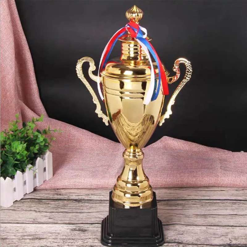

Customized Large Commercial Covered Metal Trophy Home Decoration Football Basketball Medal Souvenir Universal Trophy 55cm, 49cm