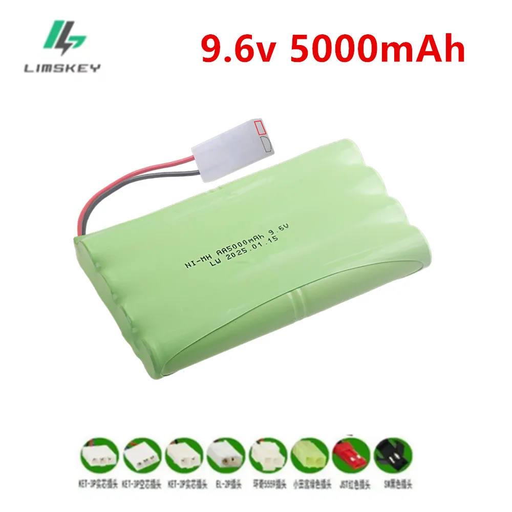 9.6v 5000mah NiMH Battery For Rc toys Car Trucks Tanks Train Robot Boat Gun Tamiya-2P/3P plug Ni-MH AA 9.6v Rechargeable Battery