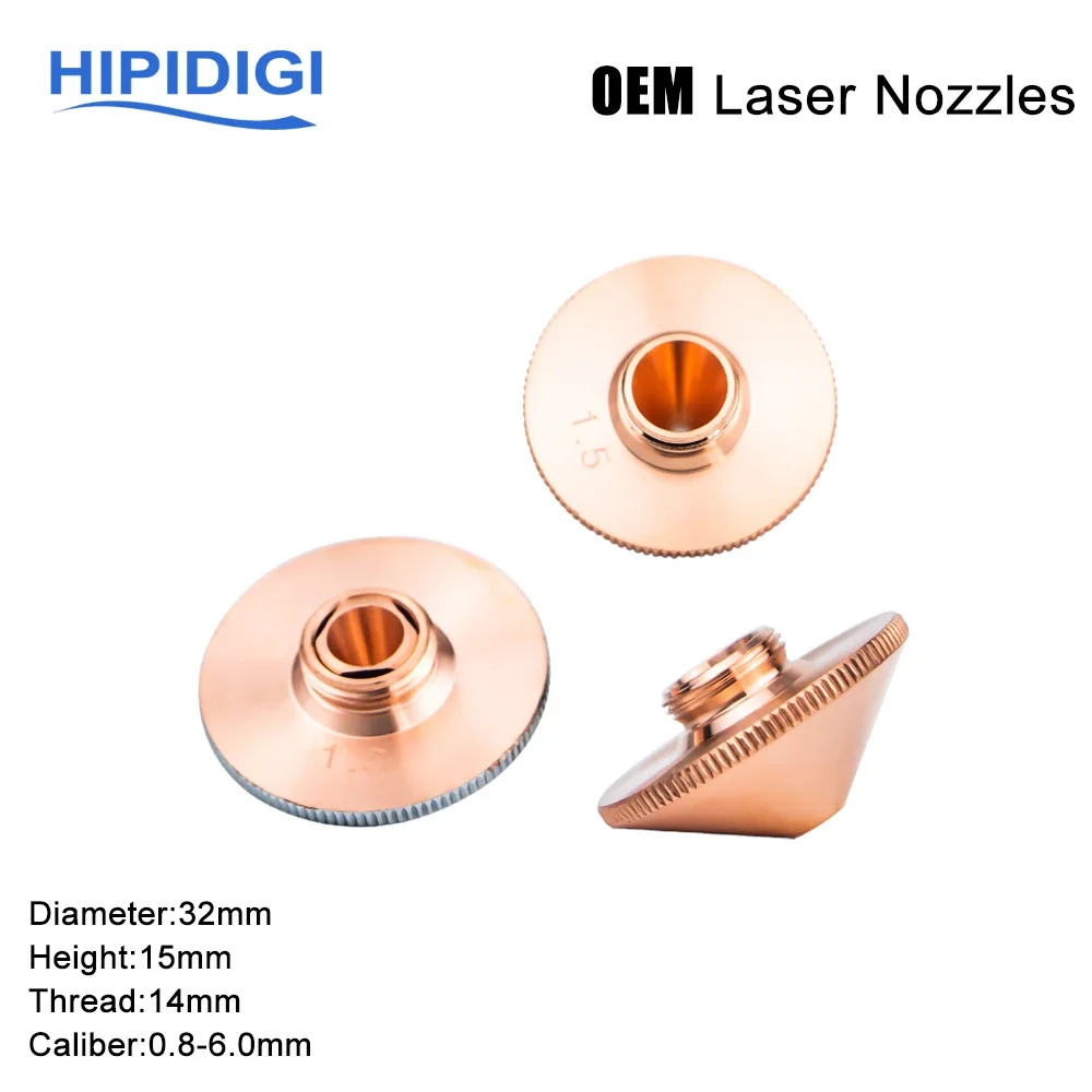 Raytools Fiber Laser Nozzle Dia.32mm M14 Caliber 0.8-6.0mm Single Double Layer Chrome Laser Nozzles for Fiber Cutting Machine