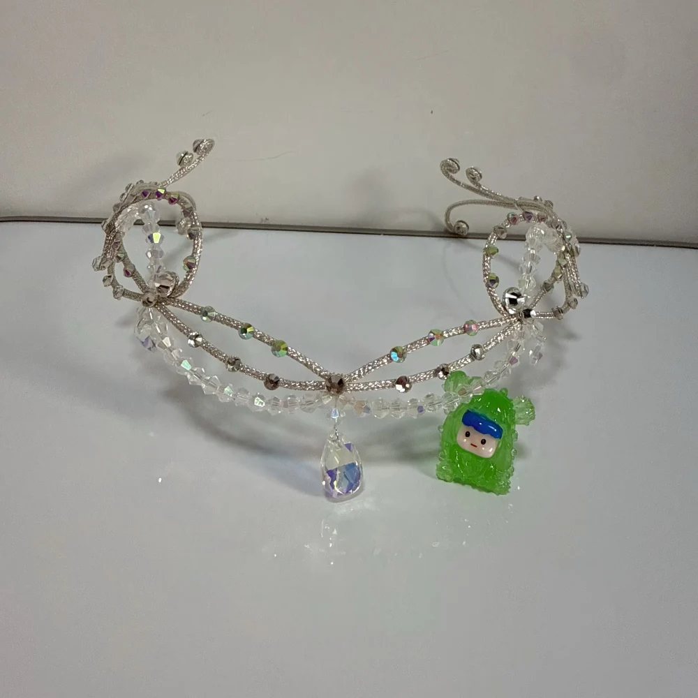 Coiffure de ballet Chaîne frontale féerique argentée