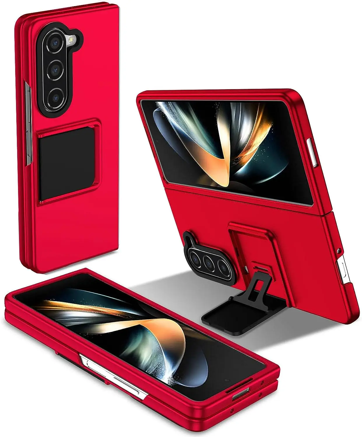 

Case for Samsung Galaxy Z Fold 5 5G 2023, [Adjustable Bracket] Shockproof PC Shell with Lens Protection Galaxy Fold 5 Phone Case