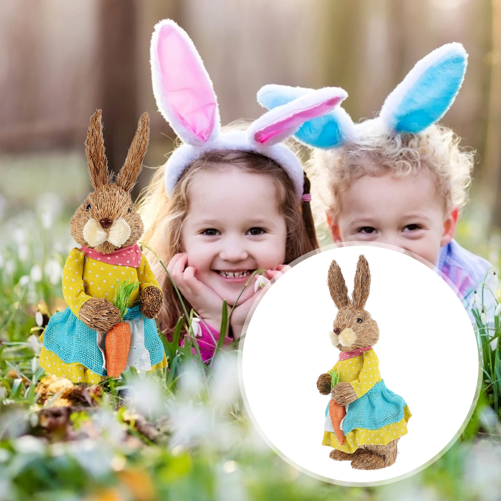 

1Pcs Cute Vivid Bunny Figurines Desktop Decoration Table Ornament Home Decor