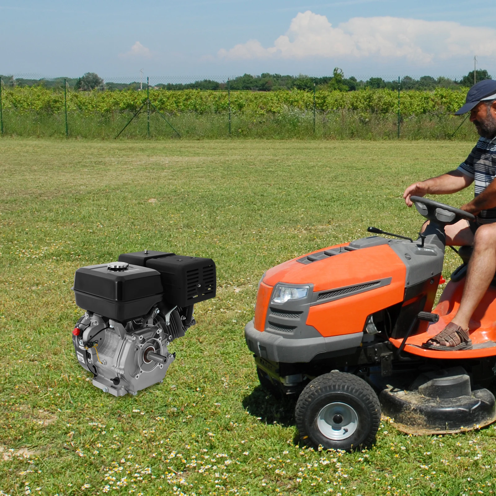 

Бензиновый двигатель 15 л.с., 420 куб. см, 4-тактный, OHV, с воздушным охлаждением, 9700 Вт, бак 5,5 л, многоцелевой для насосов/генераторов/сельскохозяйственной и строительной техники