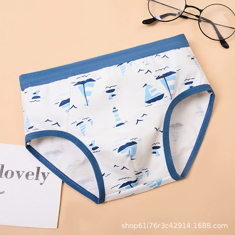 4PCS/Lot Boys Cotton Underwear 1-11Years Children Triangular Pants Teenagers Double Layer Antibacterial Underwear