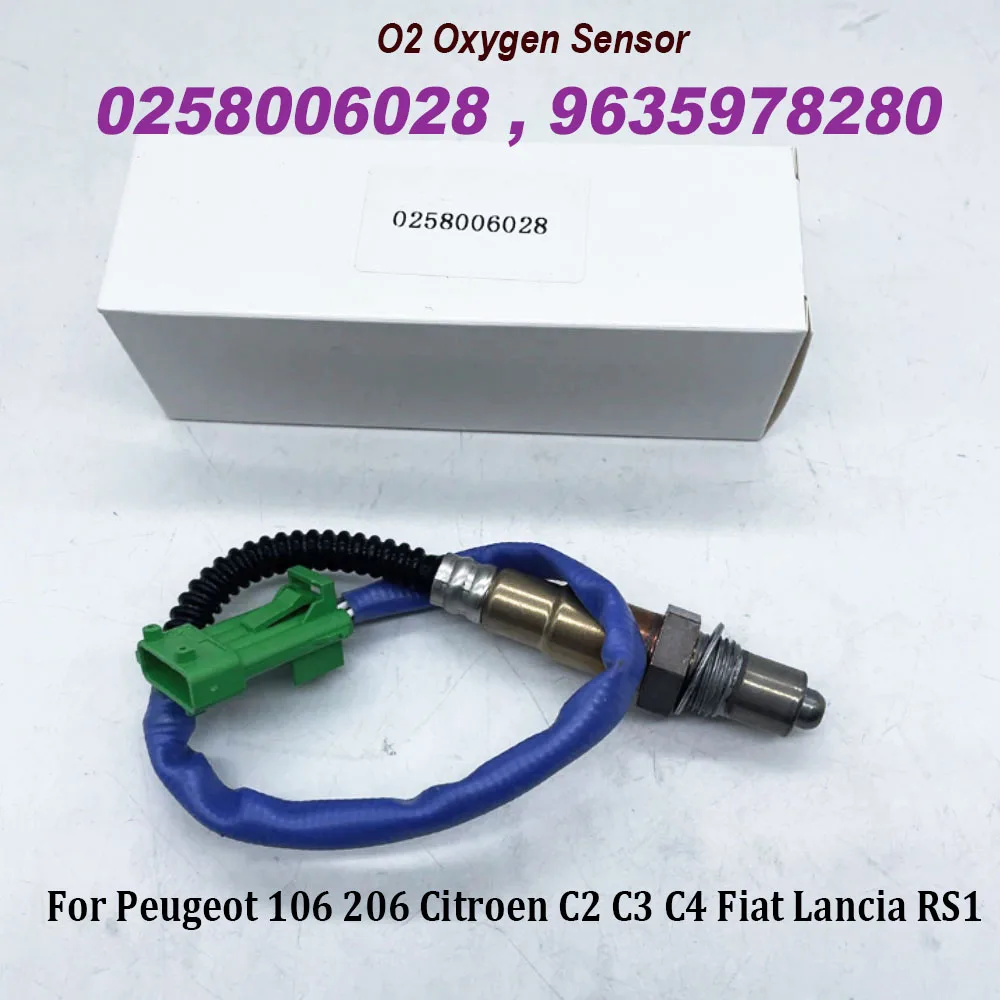 NEW O2 Oxygen Sensor 0258006028 9635978280 For Peugeot 106 206 Citroen C2 C3 C4 Fiat Lancia RS1 High Quality