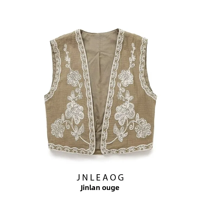 JNLEAOG Summer New Women's Faion Embroidery ort Vest Street Sle Polyester Fiber 6895023 506 Modern Ele Design