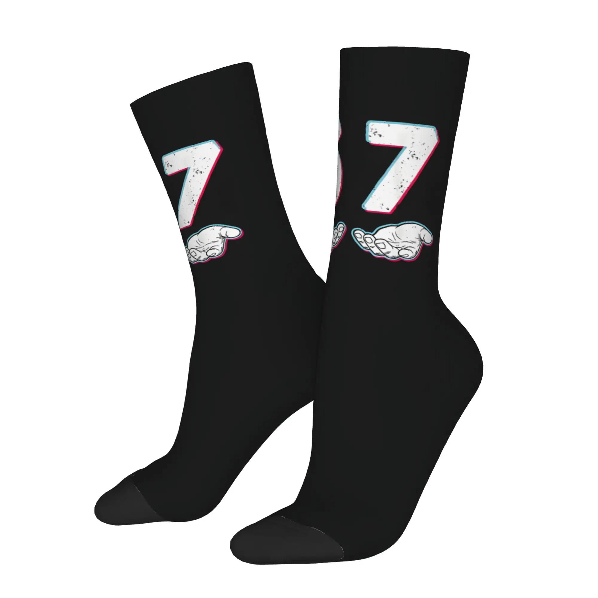 

Funny Sock 67 67 Matching Six Seven Meme Harajuku Seamless Pattern Printed Men Crew Socks Casual Men's Socks