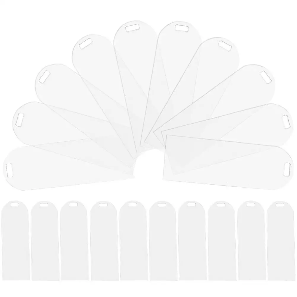 20 Pcs Transparent Acrylic Bookmarks Clear DIY Blank Page Markers Multipurpose Reading Accessories Creative Gifts Lightweight