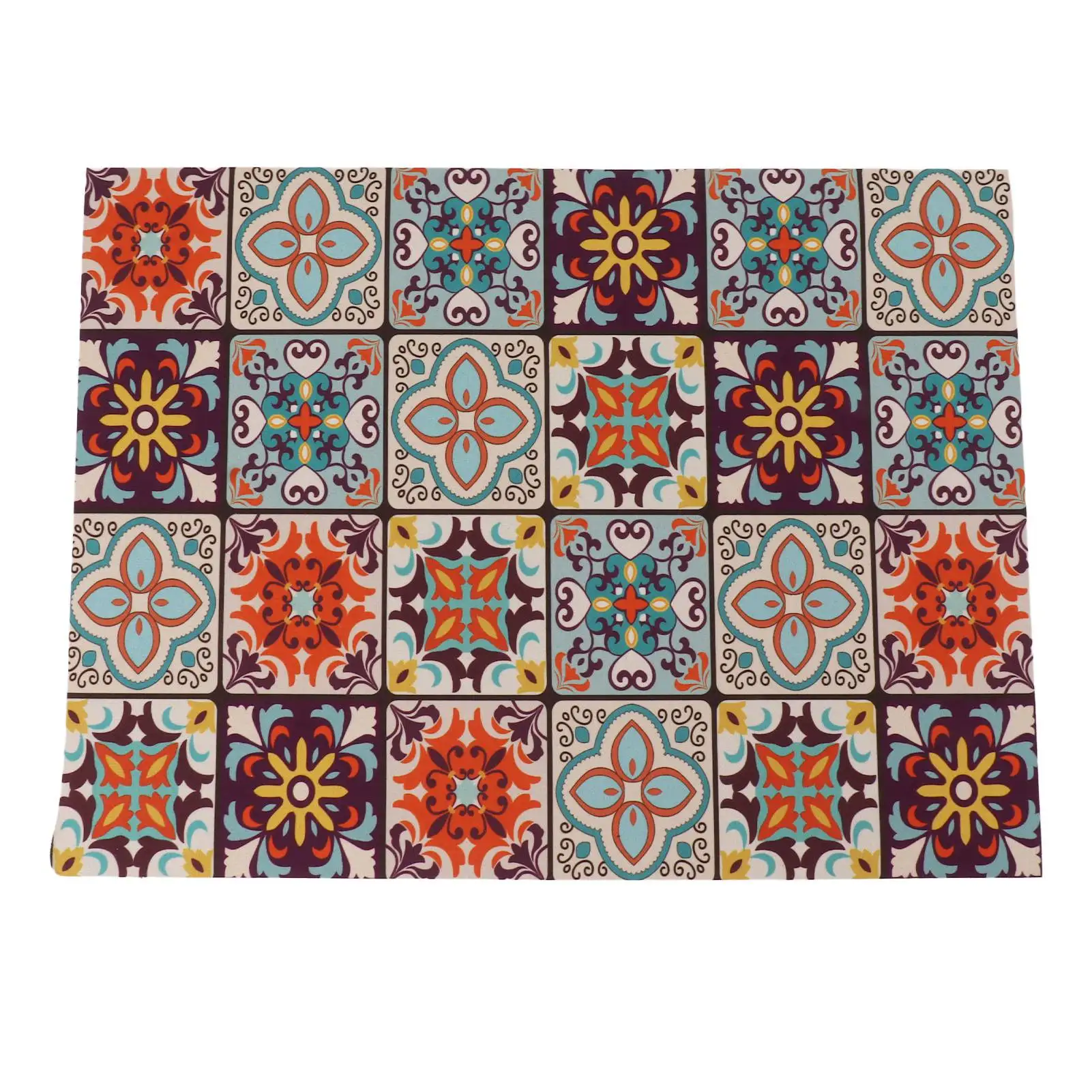 Coffee Bar Mat 3.5mm Thick Table Placemat Bright Colors Hide Stains Anti Slip Rubber Backing Rich Patterns for Dining Room