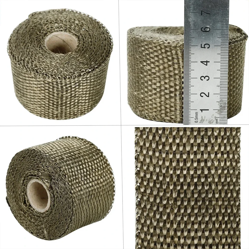 5cm*1/5/10/15m Fiberglass Exhaust Header Heat Wrap Universal Motorcycle Car Muffler Thermal Tape Insulation Roll Resistant Pipe