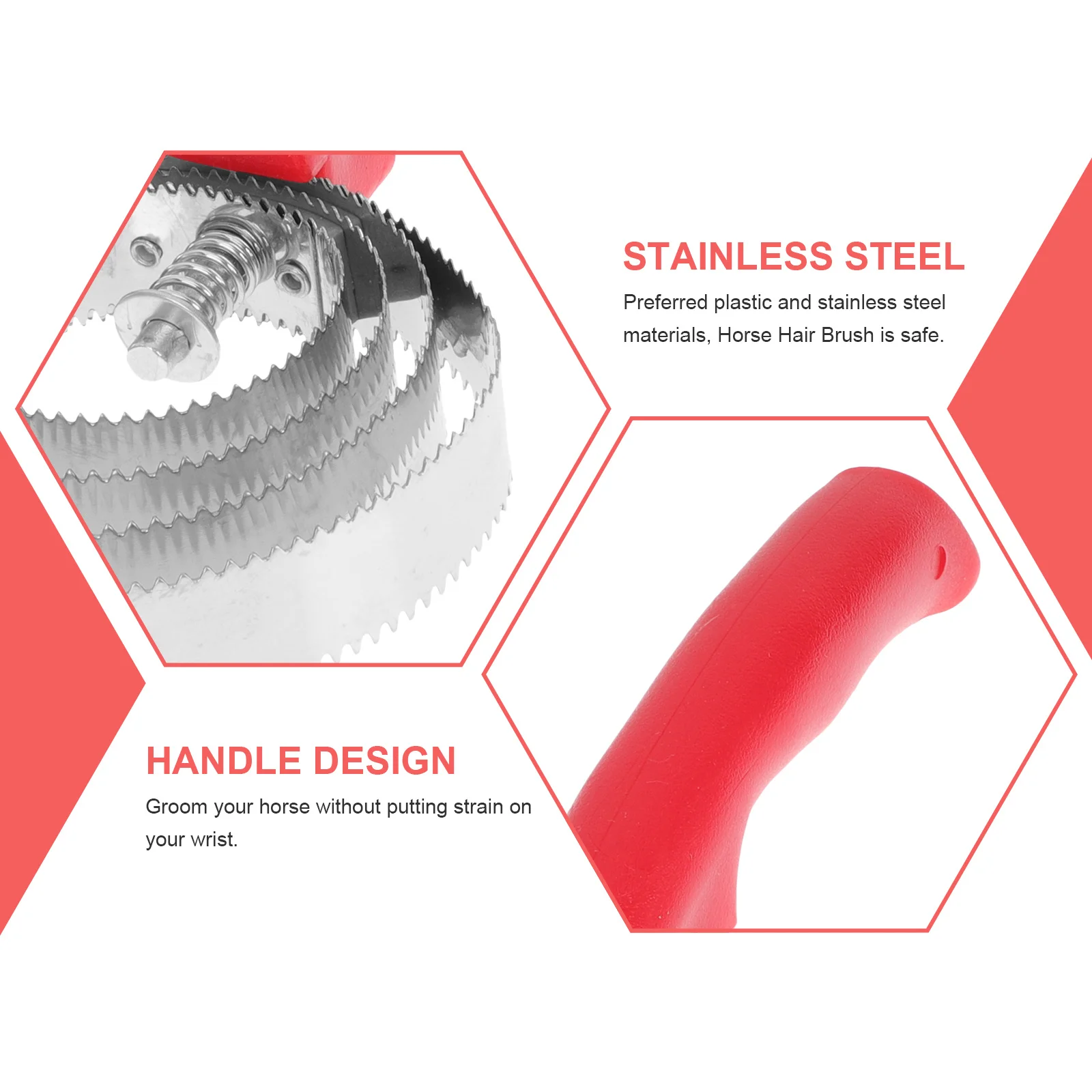 2 قطعة فرشاة تهذيب الحصان الفولاذ المقاوم للصدأ إزالة الشعر مكشطة لأدوات تنظيف الحصان والماشية فرشاة شعر الماشية #5