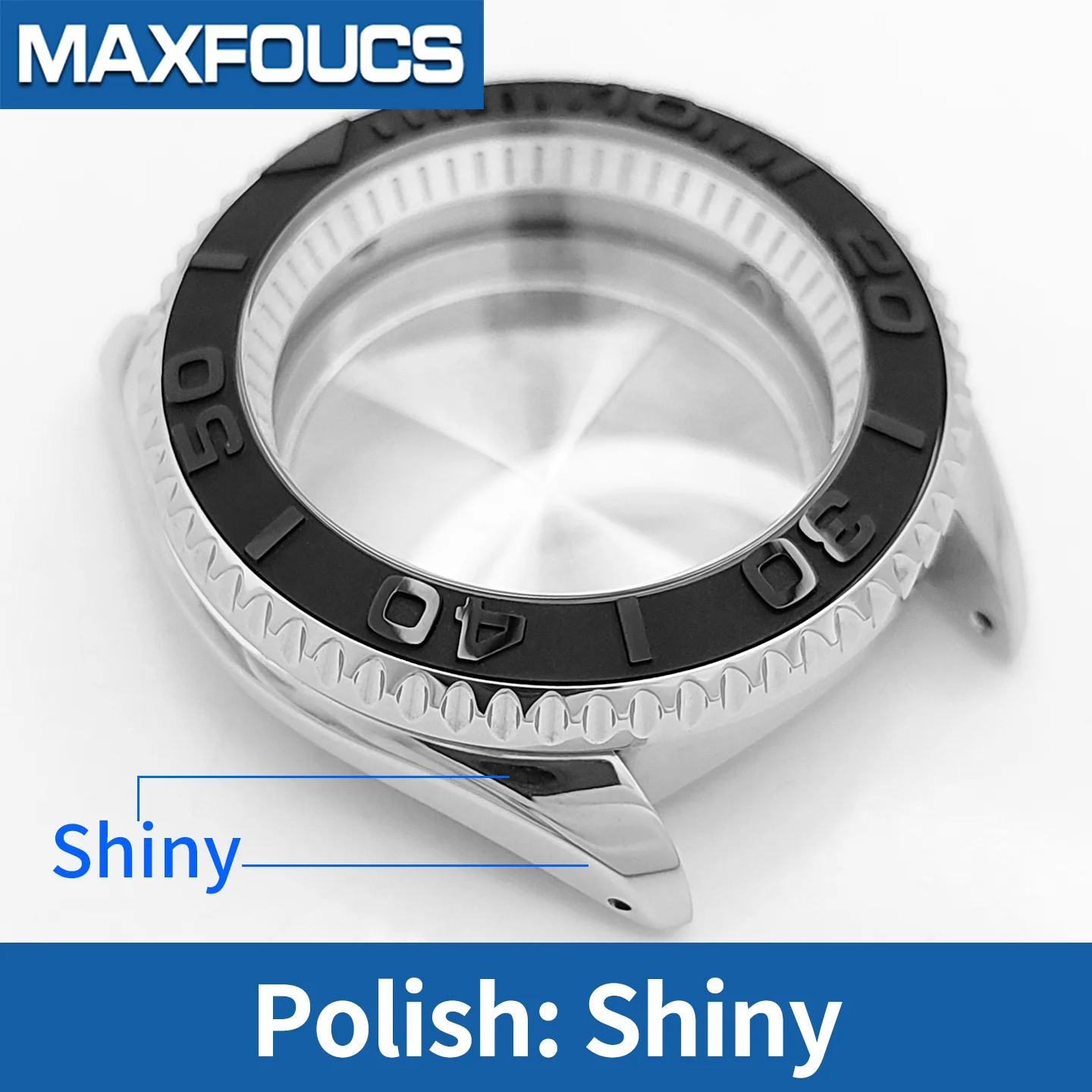 Silberne SKX Klassische Uhrengehäuse mit Glänzender Stahlausführung MOD NH35 NH36 4R36 Mit 3-Uhr-Krone Saphirglas Maßgefertigtes Zubehör – Detail 6