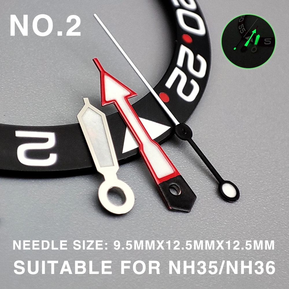 nh35 watch super bright green pointer luminous modification accessories, suitable for NH35, NH36, 4r36 movement NO.1~NO.44