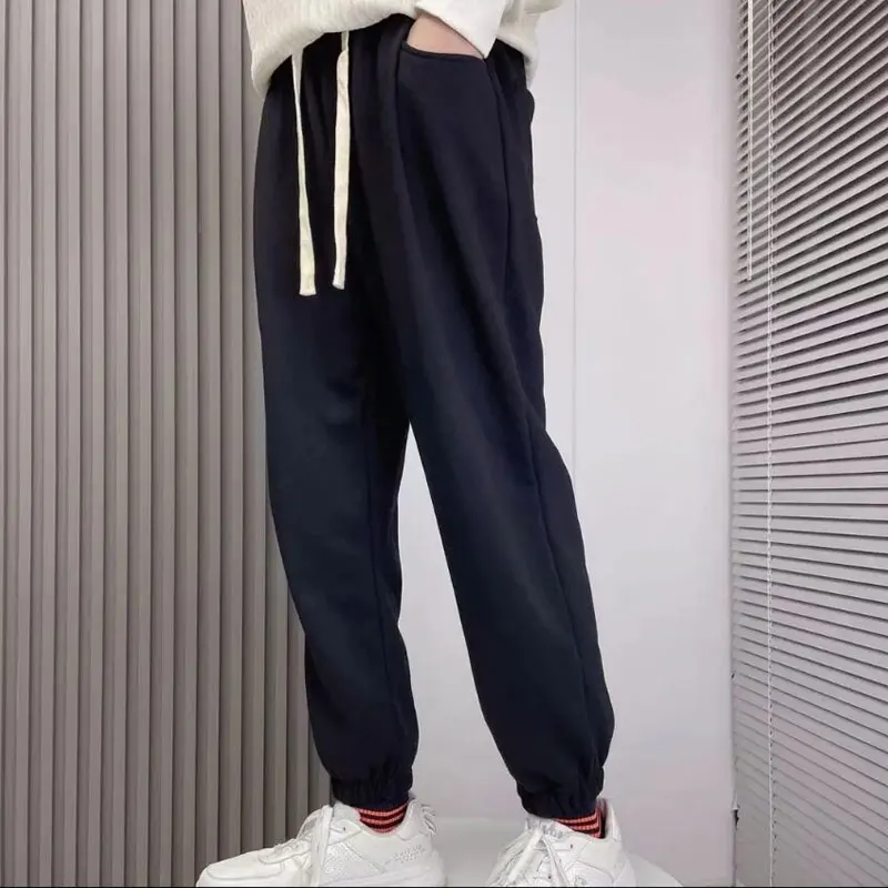 

Мужские спортивные брюки свободного кроя в стиле Hong Kong, больших размеров, удобные, легкие, прямые штаны