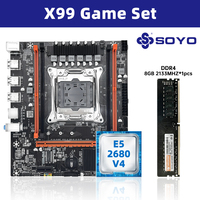 SOYO X99 Motherboard Set Kit With Intel LGA2011-3 Xeon E5 2680 V4 and DDR4 8GB (1*8GB) 2133MHz Dual Channel RAM M.2 NVME