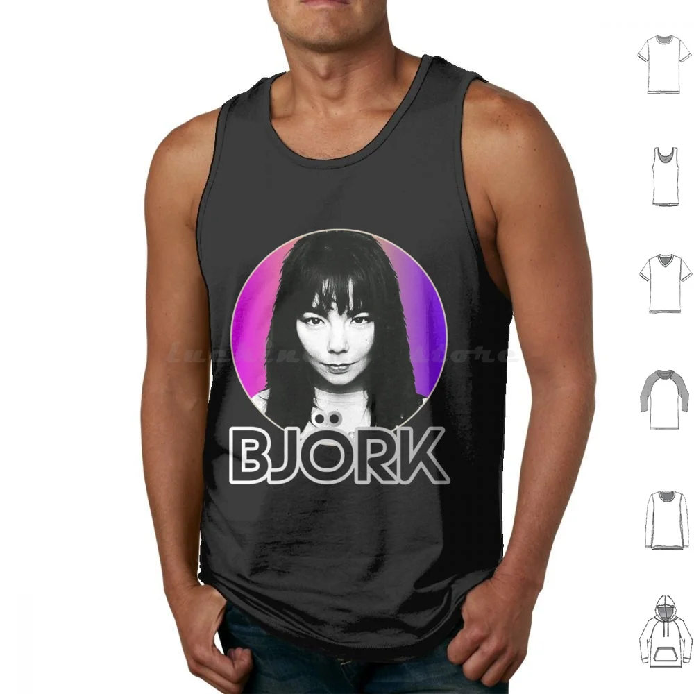 Camisetas sin mangas Bjork Algodón estampado Bjork Música Kyuss Bj? Álbum Rk de los años 90 Vespertine Islandia Arca Post Debut Band Vintage Bjork