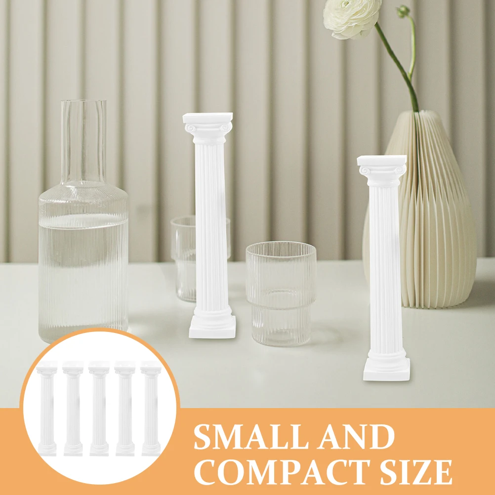 

5pcs Roman Column Decoration Mini Pillar Decorative Columns For Home Wedding Party Desk Sand Table Landscape Statues Outdoor