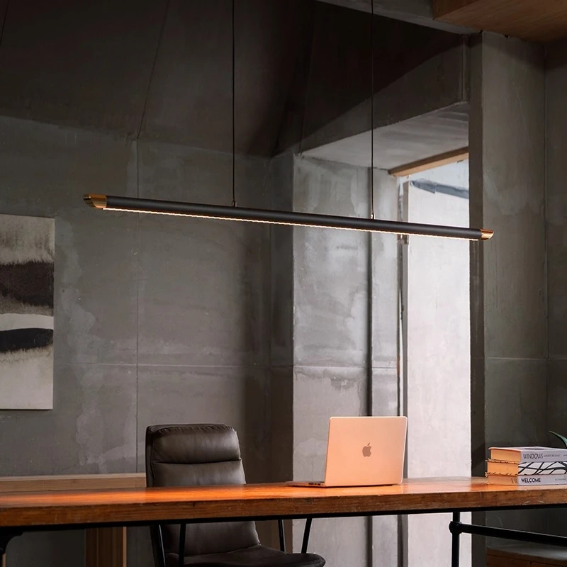 Light Luxury Modern Dining Pendant Light Minimalist Creative Bar Table High End One Word Long Strip Lamp For Restaurant