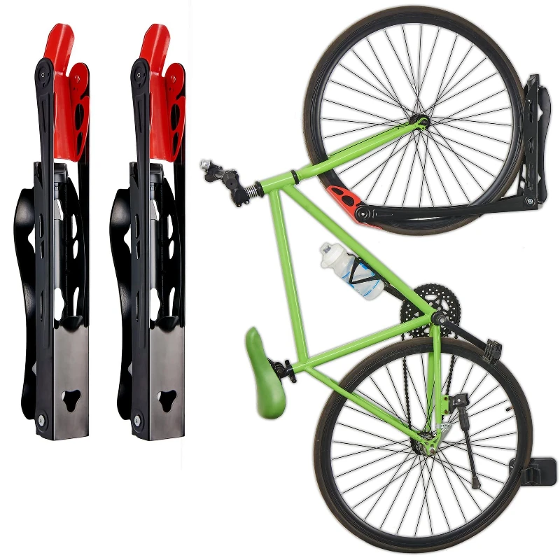 

Rotary bicycle rack, wall-mounted bicycle storage system