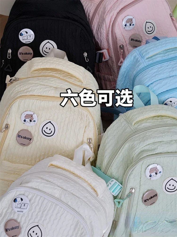 Japanese Girl Schoolbag Female 2024 Korean School Students High School Students Large Capacity Backpack Cute Sweet Backpack