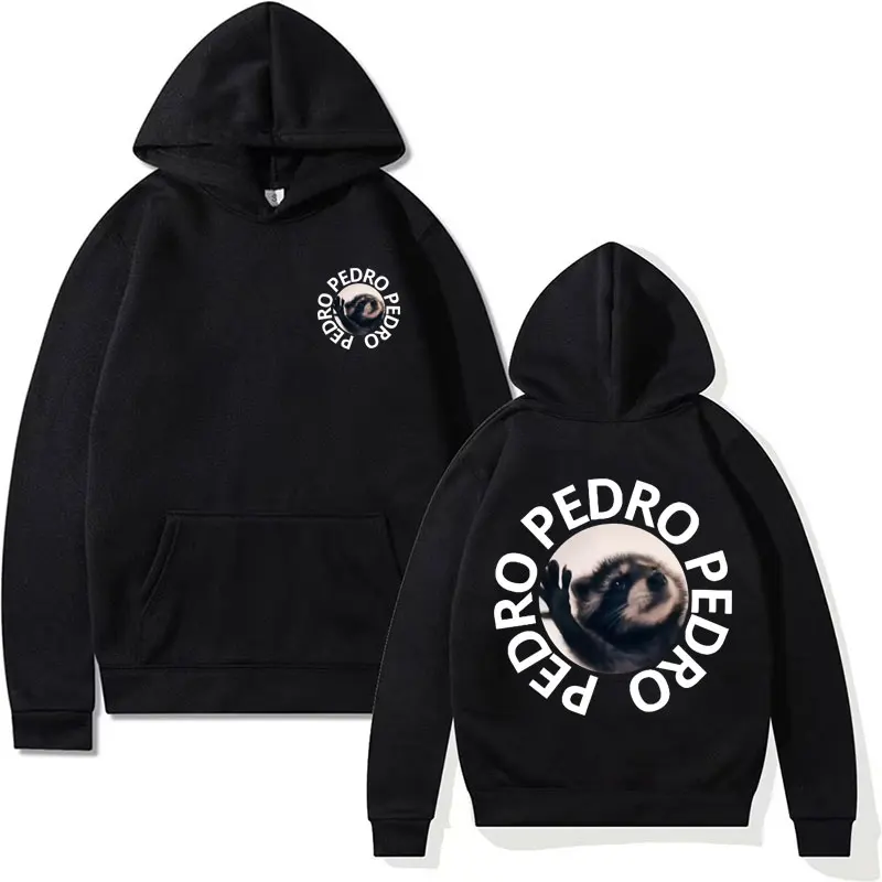 

Funny Pedro Raccoon Meme Graphic Hoodie Men's Clothing Aesthetic Y2k Sweatshirt Unisex Harajuku Casual Cotton Hoodies Streetwear