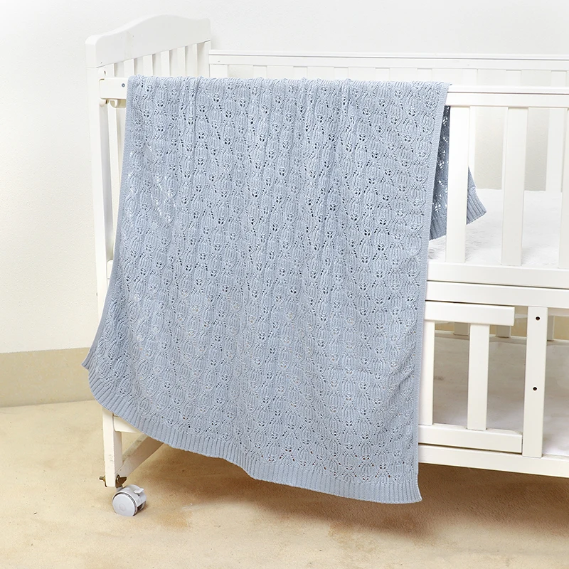 

Cotton Baby Blankets Knit Infant Toddler Stroller Swaddle Fashion Solid Plaid Sleepsack Newborn Boys Girl Bed Quilt 90*70CM Soft